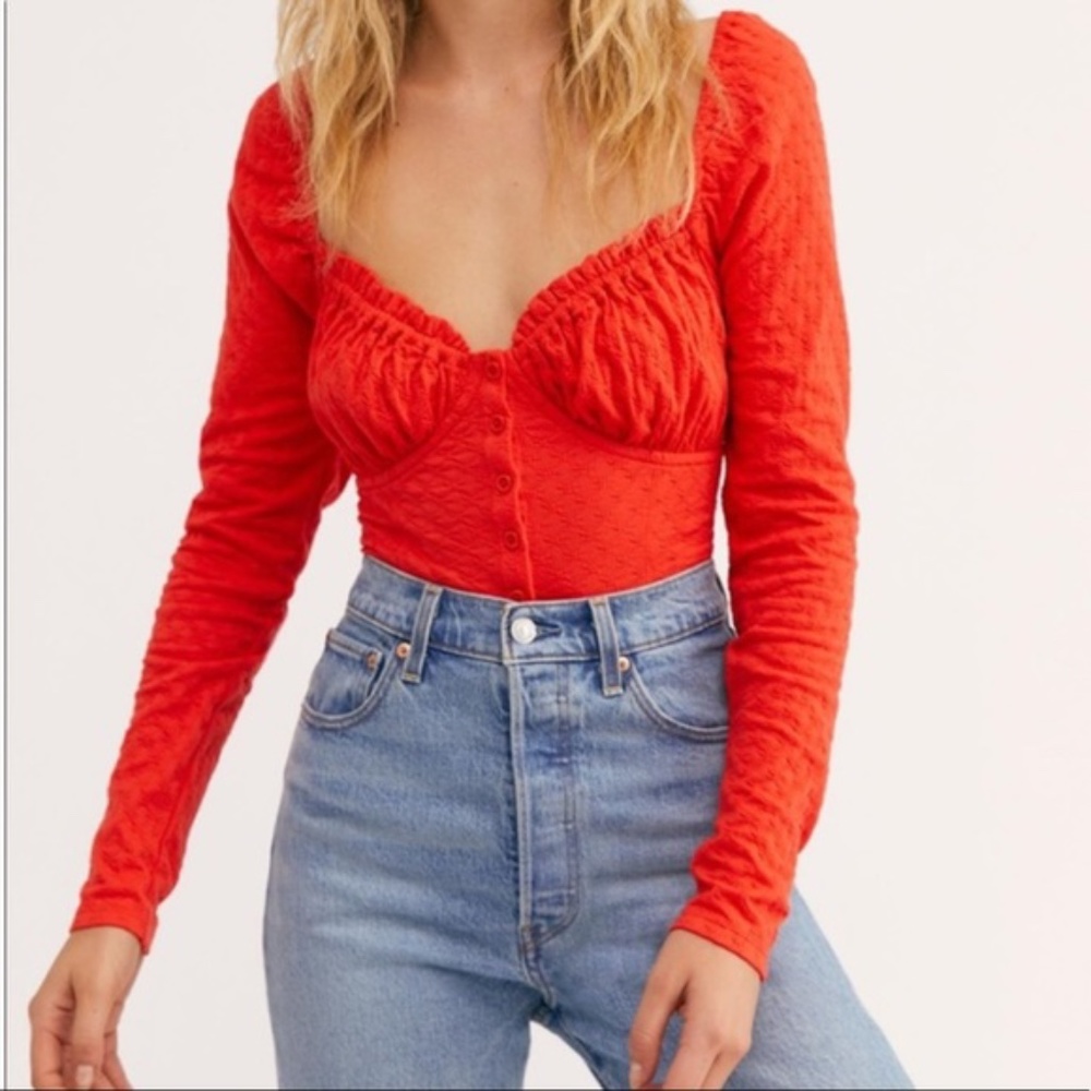 FREE PEOPLE ladybug long sleeve size M